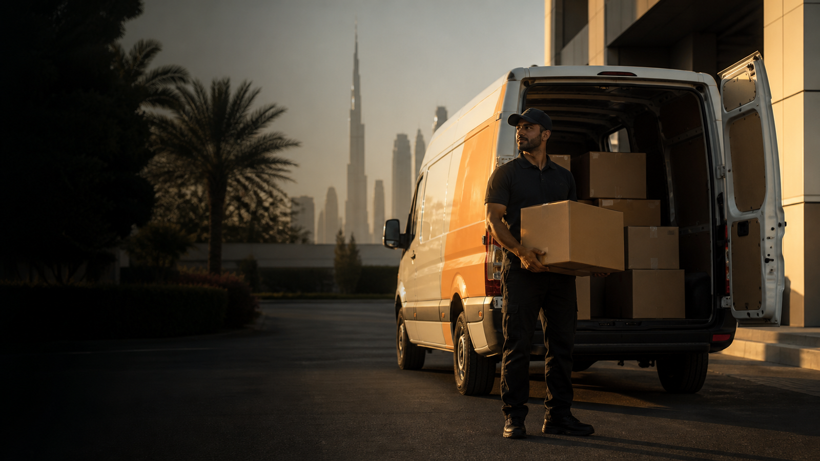 Wasl Courier team preparing a delivery in the UAE